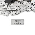 Zestaw metek metalizowanych "Dzieło rąk" / srebro / 15 x 33 mm / 5 szt.