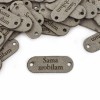 Zestaw metek nubuk premium "Sama zrobiłam'' / szary / 15 x 40 mm / 5 szt.