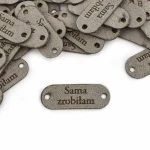 Sada cedulek nubuk premium "Sama jsem to udělala'' / Šedá / 15 x 40 mm / 5 ks.