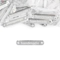 Zestaw metek "Handmade" / srebro / 35 x 6 mm / 5 szt.