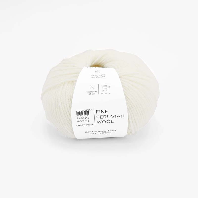 Włóczka Gabo Wool Fine Peruvian Wool 8873 / naturalna biel