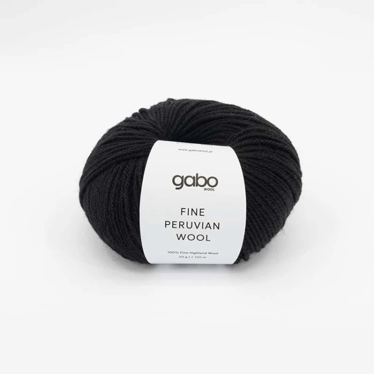 Włóczka Gabo Wool Fine Peruvian Wool 500 / czerń
