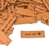 Zestaw metek nubuk premium "Made with ♥" / rudy / 15 x 50 mm / 5 szt.