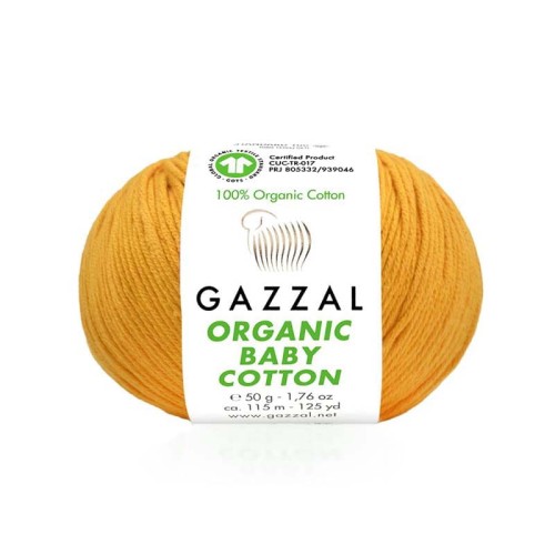 Włóczka Gazzal Organic Baby Cotton 447 / kurkuma