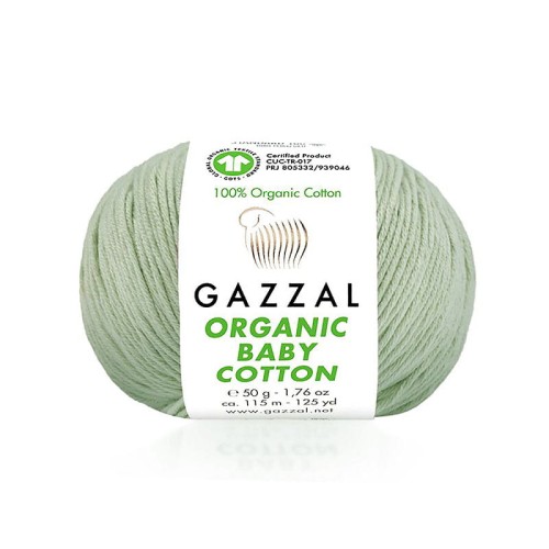 Włóczka Gazzal Organic Baby Cotton 448 / jasna szałwia