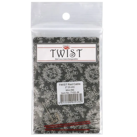 Wymienne żyłki do drutów ChiaoGoo Twist Red 5 cm  / 3szt. / gwint MINI / do drutów o grubości 1.5-2.5 mm