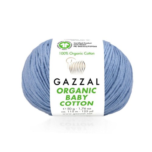 Włóczka Gazzal Organic Baby Cotton 451 / jasny denim