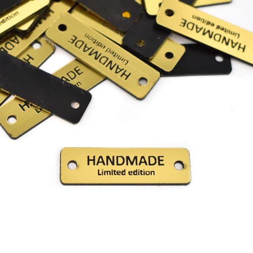 Zestaw metek metalizowanych "Handmade Limited Edition" / złoto / 12 x 40 mm / 5 szt.