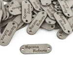 Sada etiket nubuk premium "Ruční robota" / Šedá / 15 x 40 mm / 5 ks.