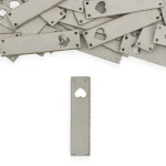 Zestaw metek nubuk premium "Serce" / szary / 60 x 15 mm / 5 szt.