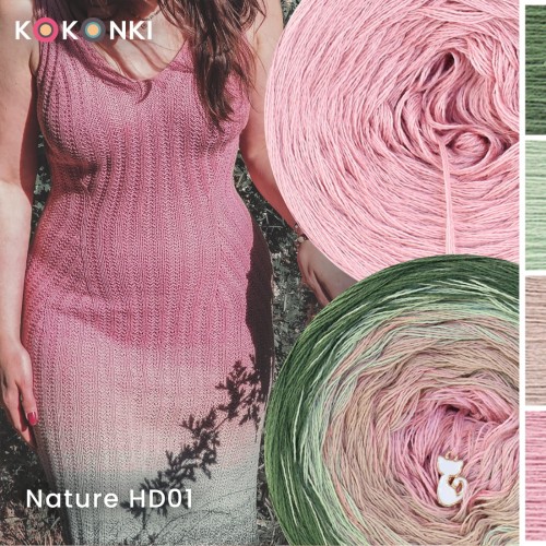 Zestaw na sukienkę Handasa Dress Nature HD01 / Jodła/szałwia/brudny róż/malinowy róż + dawca malinowy róż