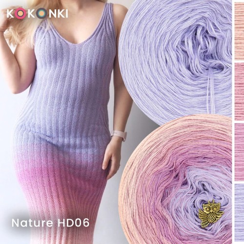Zestaw na sukienkę Handasa Dress Nature HD06 / Łososiowy/malinowy róż/wrzos/lawenda + dawca lawenda