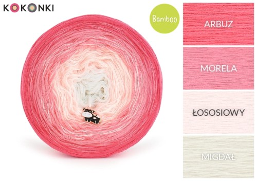 KOKONEK Bamboo BB66 - Arbuz/morela/łososiowy/migdał / 4 nitki / 1200 m / 240 g - GOTOWY