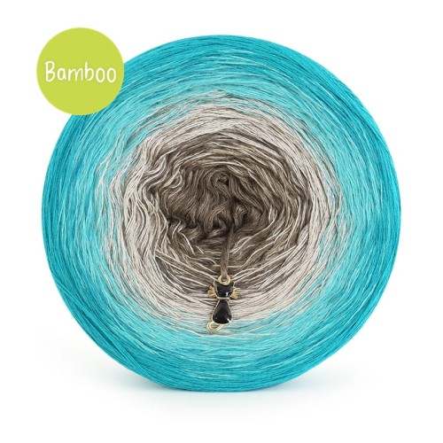 KOKONEK Bamboo BB76 - Ciemny szmaragd/szmaragd/popielaty/kakao / 4 nitki / 1200 m / 240 g - GOTOWY