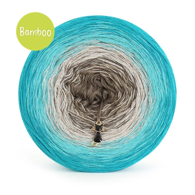 KOKONEK Bamboo BB76 - Ciemny szmaragd/szmaragd/popielaty/kakao / 4 nitki / 1200 m / 240 g - GOTOWY