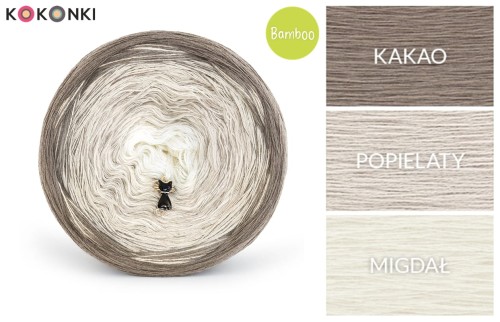 KOKONEK Bamboo BB77 - Kakao/popielaty/migdał / 4 nitki / 1200 m / 240 g - GOTOWY