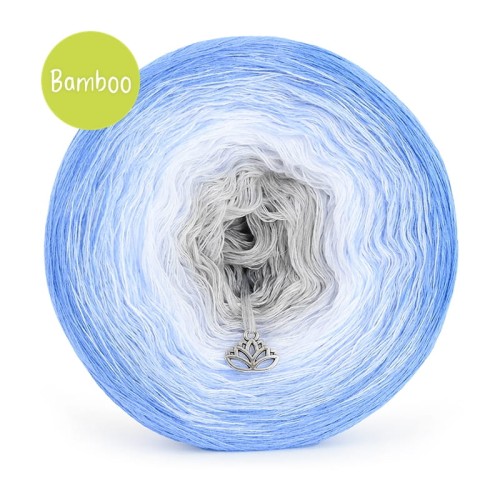 KOKONEK Bamboo BB83 - Niebieski/jasne indygo/biel/jasny szary / 4 nitki / 1200 m / 240 g - GOTOWY