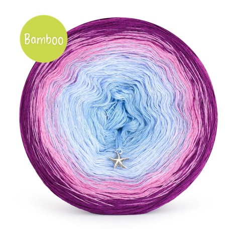 KOKONEK Bamboo BB87 - Jeżyna/chłodny róż/jasne indygo/błękit / 4 nitki / 1200 m / 240 g - GOTOWY