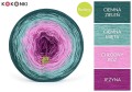 KOKONEK Bamboo BB93 - Ciemna zieleń/ciemna mięta/chłodny róż/jeżyna / 4 nitki / 1200 m / 240 g - GOTOWY