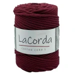 Sznurek La Corda Cotton Cord  5mm / rolka 100m / 250 bordowy
