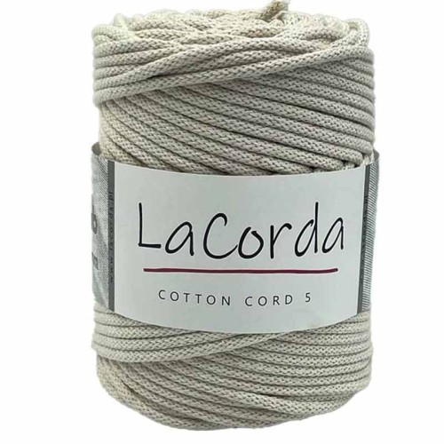 Sznurek La Corda Cotton Cord  5mm / rolka 100m / 190 naturalny