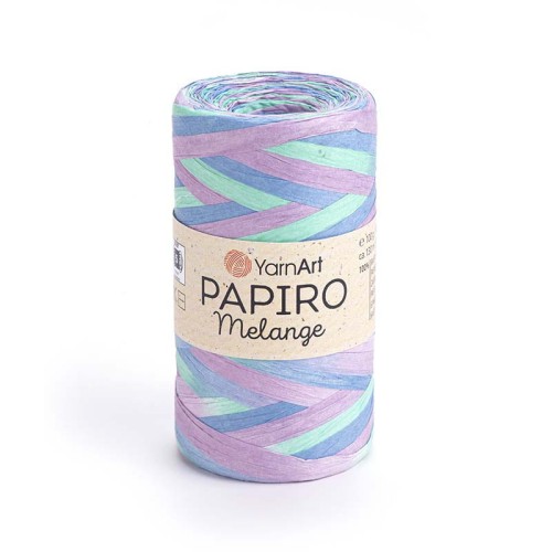 Włóczka Yarnart Papiro Melange 2305 / rafia papierowa / fiolet-niebieski-zieleń