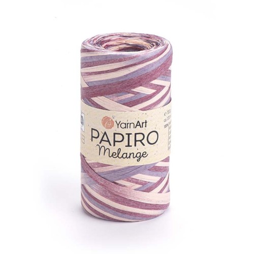 Włóczka Yarnart Papiro Melange 2310 / rafia papierowa / bordo-fiolet-róż