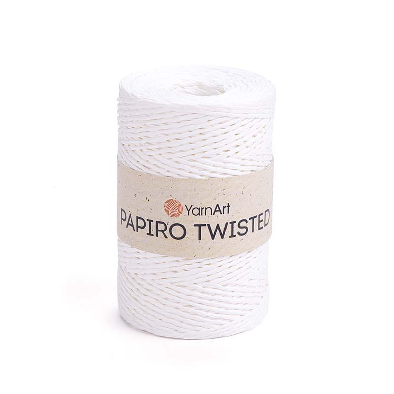 Włóczka Yarnart Papiro Twisted 1311 / rafia papierowa / biały