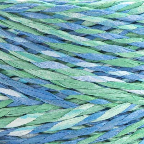 Włóczka Yarnart Papiro Twisted Melange 2303 / rafia papierowa / niebiesko-zielony