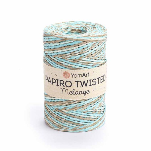 Włóczka Yarnart Papiro Twisted Melange 2304 / rafia papierowa / brąz-błękit