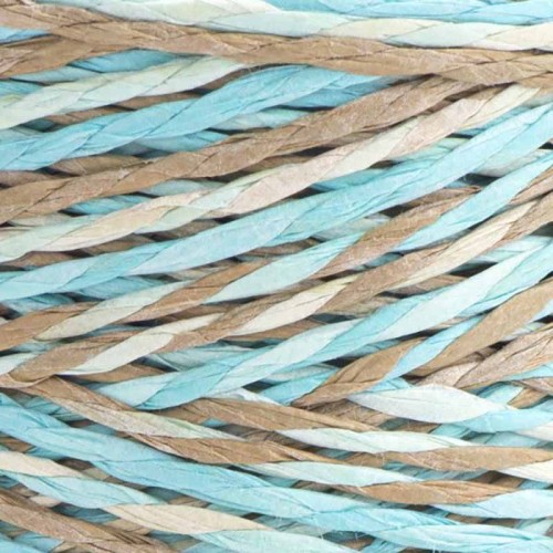Włóczka Yarnart Papiro Twisted Melange 2304 / rafia papierowa / brąz-błękit