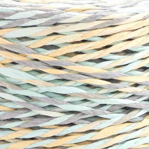 Włóczka Yarnart Papiro Twisted Melange 2306 / rafia papierowa / mięta-żółty-szary