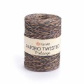 Włóczka Yarnart Papiro Twisted Melange 2309 / rafia papierowa / brąz-czerń