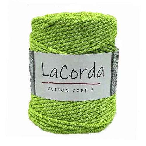 Sznurek La Corda Cotton Cord 5mm / rolka 100m / 780 zielony neon
