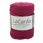 Sznurek La Corda Cotton Cord  5mm / rolka 100m / 300 fuksja