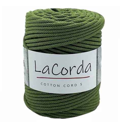 Sznurek La Corda Cotton Cord 5mm / rolka 100m / 450 awokado