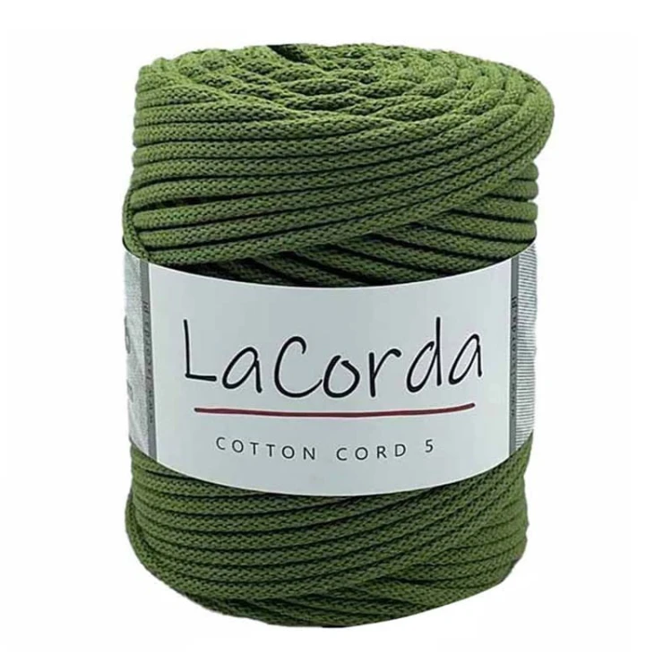 Sznurek La Corda Cotton Cord 5mm / rolka 100m / 450 awokado