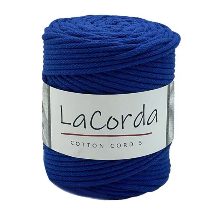 Sznurek La Corda Cotton Cord 5mm / rolka 100m / 610 chabrowy
