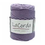 Sznurek La Corda Cotton Cord  5mm / rolka 100m / 630 liliowy