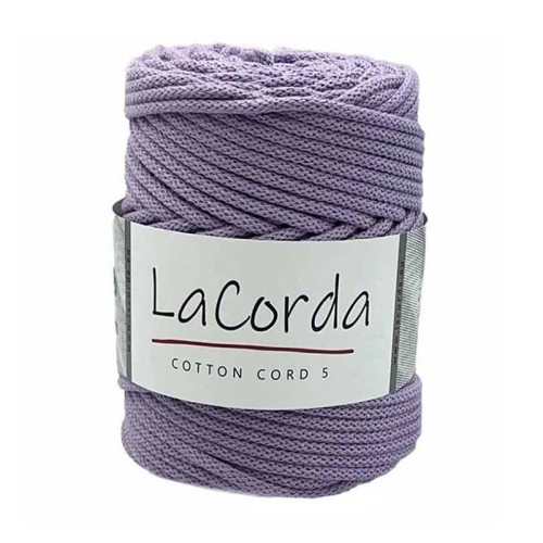Sznurek La Corda Cotton Cord 5mm / rolka 100m / 630 liliowy