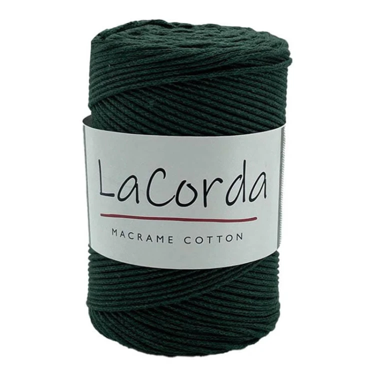 Sznurek La Corda Macrame Cotton 2mm / rolka 200m / 470 butelkowa zieleń