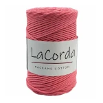 Sznurek La Corda Macrame Cotton  2mm / rolka 200m / 770 różowy neon