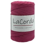 Sznurek La Corda Macrame Cotton 2mm / rolka 200m / 300 fuksja