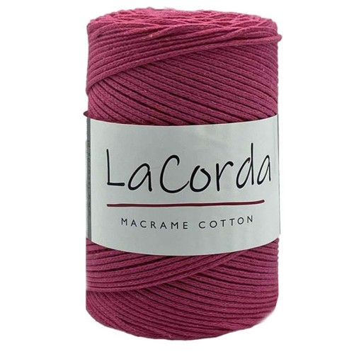 Sznurek La Corda Macrame Cotton 2mm / rolka 200m / 300 fuksja