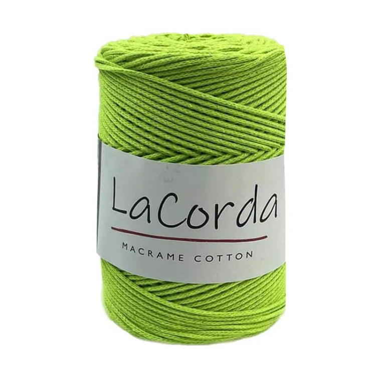 Sznurek La Corda Macrame Cotton 2mm / rolka 200m / 780 zielony neon