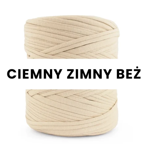 T-shirt Yarn Cotton Spaghetti / ciemny zimny beż