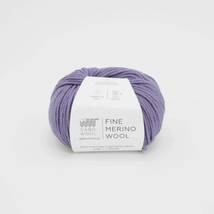 Włóczka Gabo Wool Fine Merino Wool 3382 / jasna lila
