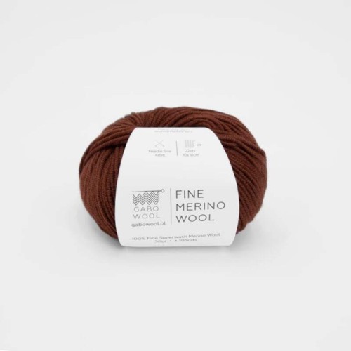 Włóczka Gabo Wool Fine Merino Wool 3729 / rdzawy brąz