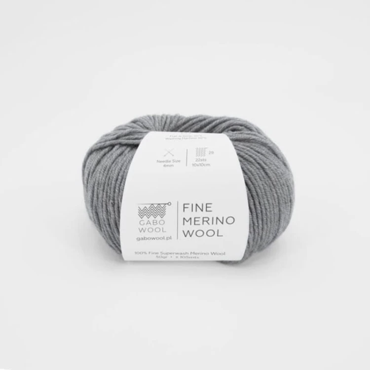 Włóczka Gabo Wool Fine Merino Wool 3738 / jasny szary