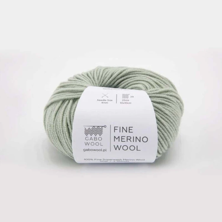 Włóczka Gabo Wool Fine Merino Wool VR8562 / szałwia